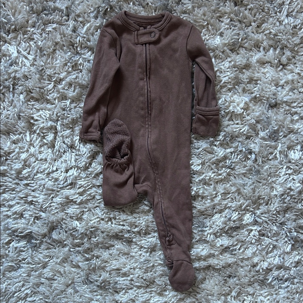 Cozy Brown Organic Cotton Footie